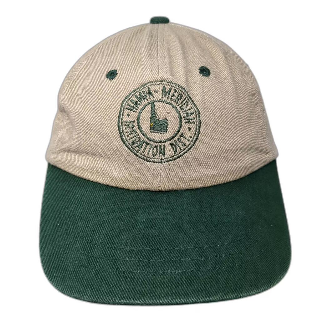 Headshot Baseball Cap Beige Green One Size Nampa Meridian Irrigation Dist Hat